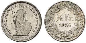 1/2 Franc Suiza Níquel/Cobre 