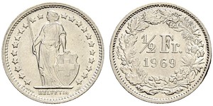 1/2 Franc Suiza Níquel/Cobre 