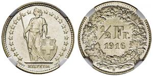 1/2 Franc Suiza Níquel/Cobre 