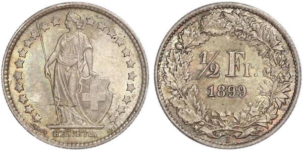 1/2 Franc Suiza Níquel/Cobre 