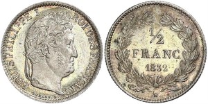 1/2 Franc Francia Plata Luis Felipe I de Francia  (1773 -1850)