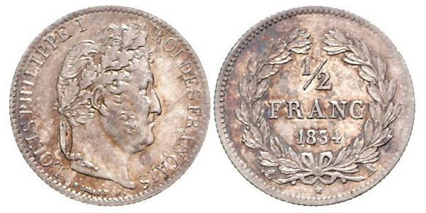 1/2 Franc Francia Plata Luis Felipe I de Francia  (1773 -1850)