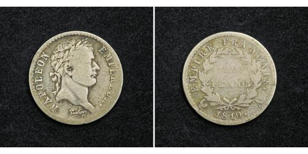 1/2 Franc Primer Imperio francés (1804-1814) Plata Napoleón Bonaparte(1769 - 1821)