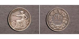 1/2 Franc Suiza Plata 