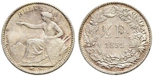 1/2 Franc Suiza Plata 