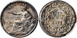 1/2 Franc Suiza Plata 