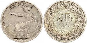 1/2 Franc Suiza Plata 