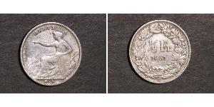 1/2 Franc Suiza Plata 