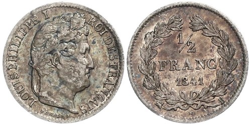 1/2 Franc Frankreich Silber Louis-Philippe I (1773 -1850)