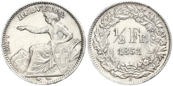 1/2 Franc Schweiz Silber 