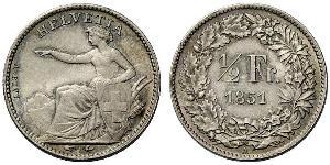 1/2 Franc Switzerland Silver 