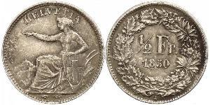 1/2 Franc Switzerland Silver 