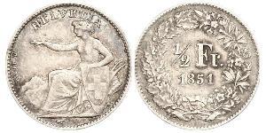 1/2 Franc Switzerland Silver 