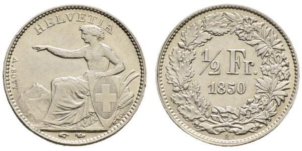 1/2 Franc Switzerland Silver 