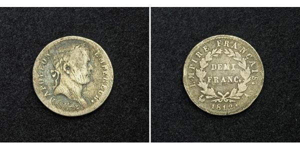1/2 Franc 法兰西第一帝国 (1804 - 1814) 銀 拿破仑一世(1769 - 1821)