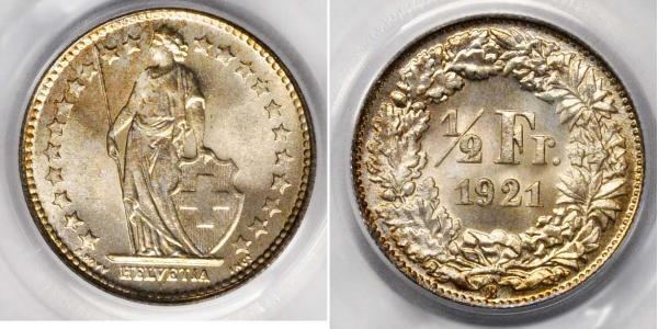 1/2 Franc 瑞士 銅/镍 