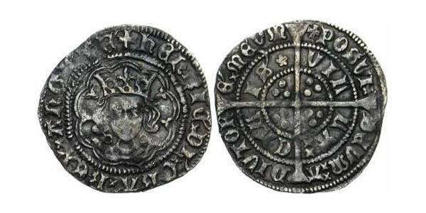 1/2 Groat Reino de Inglaterra (927-1649,1660-1707) Plata Enrique VI (1421-1471)