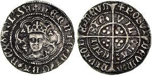 1/2 Groat Kingdom of England (927-1649,1660-1707) Silver Henry VI (1421-1471)