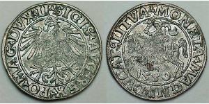 1/2 Groschen Grand-duché de Lituanie (1236 - 1791) Argent Sigismond II de Pologne (1548 - 1569)