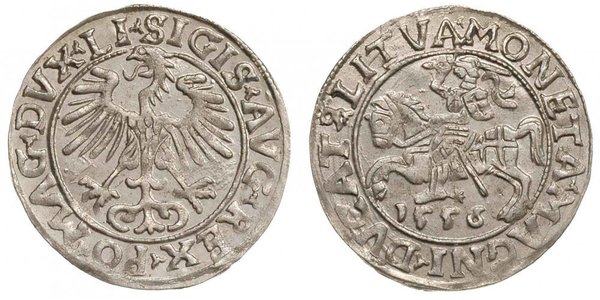 1/2 Groschen Grand-duché de Lituanie (1236 - 1791) Argent Sigismond II de Pologne (1548 - 1569)