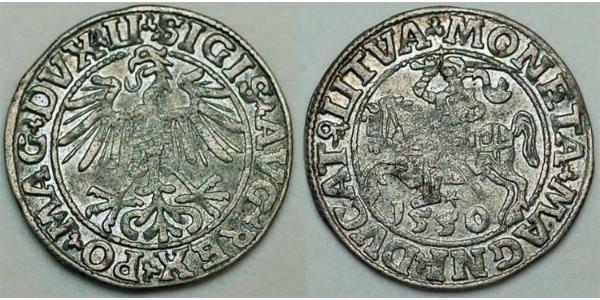 1/2 Groschen Gran Ducado de Lituania (1236 - 1791) Plata Segismundo II Augusto Jagellón (1548 - 1569)