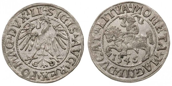 1/2 Groschen Gran Ducado de Lituania (1236 - 1791) Plata Segismundo II Augusto Jagellón (1548 - 1569)