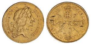 1/2 Guinea Königreich England (927-1649,1660-1707) Gold Karl II (1630-1685)
