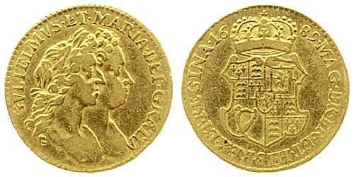 1/2 Guinea Reino de Inglaterra (927-1649,1660-1707) Oro Guillermo III (1650-1702)