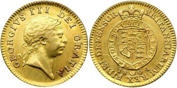 1/2 Guinea 大不列颠及爱尔兰联合王国 (1801 - 1922) 金 喬治三世 (1738-1820)