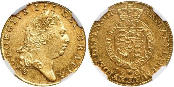 1/2 Guinea 大不列颠及爱尔兰联合王国 (1801 - 1922) 金 喬治三世 (1738-1820)