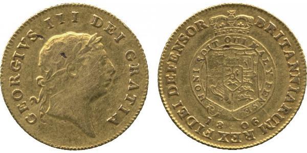 1/2 Guinea 大不列颠及爱尔兰联合王国 (1801 - 1922) 金 喬治三世 (1738-1820)