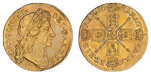 1/2 Guinea 英格兰王国 金 查理二世 (英格兰) (1630 - 1685)