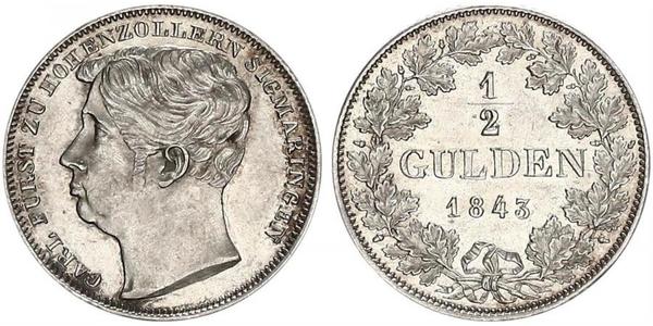 1/2 Gulden Allemagne Argent 