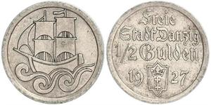 1/2 Gulden Gdansk (1920-1939) Argent 