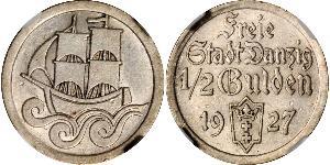 1/2 Gulden Gdansk (1920-1939) Argent 