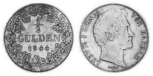 1/2 Gulden Royaume de Bavière (1806 - 1918) Argent Louis Ier de Bavière(1786 – 1868)