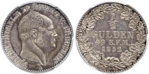1/2 Gulden Royaume de Prusse (1701-1918) Argent Frédéric-Guillaume IV de Prusse (1795 - 1861)