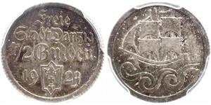 1/2 Gulden Gdansk (1920-1939) Argento 