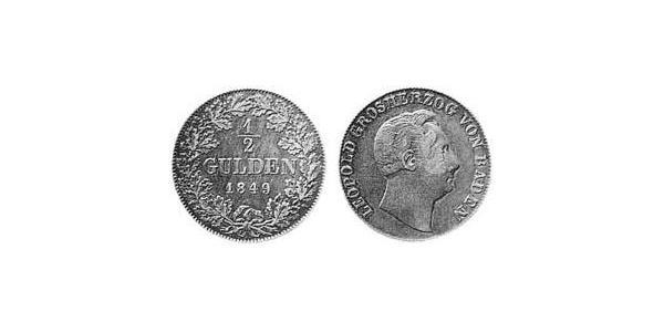 1/2 Gulden Grand Duchy of Baden (1806-1918) Argento 