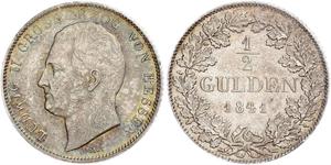 1/2 Gulden Stati federali della Germania Argento 