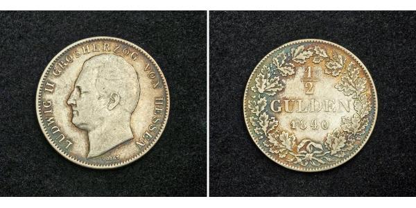 1/2 Gulden Stati federali della Germania Argento 