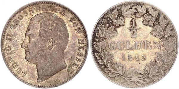 1/2 Gulden Stati federali della Germania Argento 