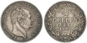 1/2 Gulden Reino de Prusia (1701-1918) Plata Federico Guillermo IV de Prusia (1795 - 1861)