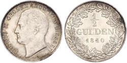 1/2 Gulden States of Germany Plata 