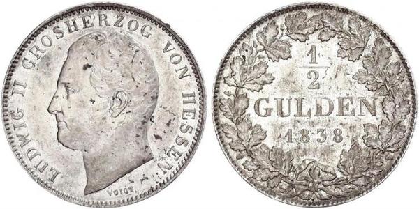 1/2 Gulden States of Germany Plata 