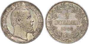 1/2 Gulden Königreich Württemberg (1806-1918) Silber Karl (Württemberg)