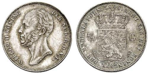 1/2 Gulden Königreich der Niederlande (1815 - ) Silber Wilhelm II. (Niederlande) (1792 - 1849)