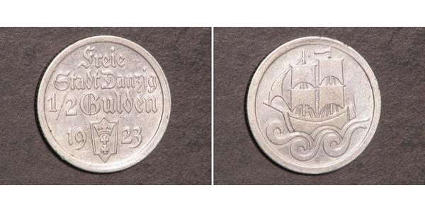 1/2 Gulden Gdansk (1920-1939) Silver 