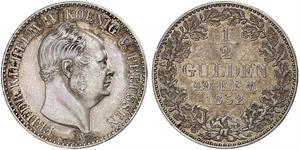 1/2 Gulden Kingdom of Prussia (1701-1918) Silver Frederick William IV of Prussia (1795 - 1861)