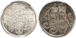 1/2 Gulden 但澤自由市 (1920 - 1939) 銀 